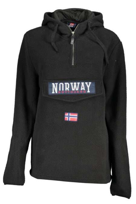 Стилно дамско суитшърт без цип - Черно NORWAY 1963