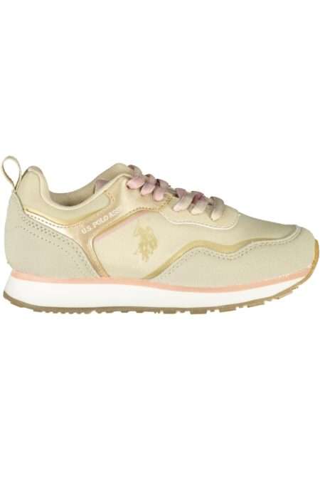 Детски спортни обувки US POLO ASSN. в бежово с контрастни връзки