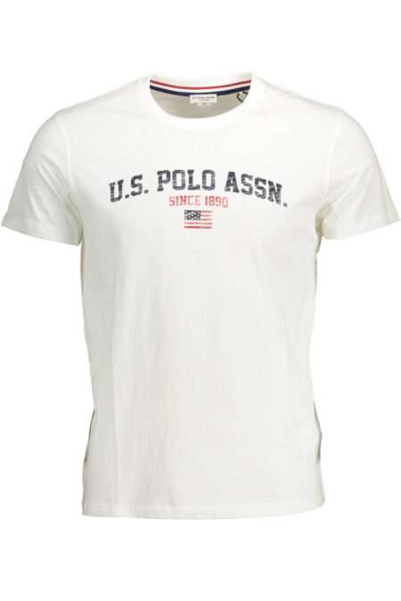 Бяла тениска с къс ръкав US POLO за мъже