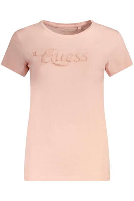 GUESS Jeans дамско розово тениско с къс ръкав